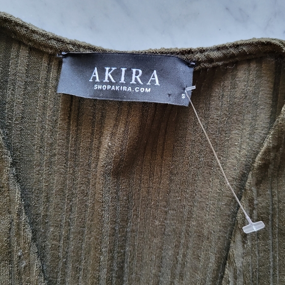 Akira Green Jumpsuit Curious About Ya Ruched Green Small - Picture 3 of 7